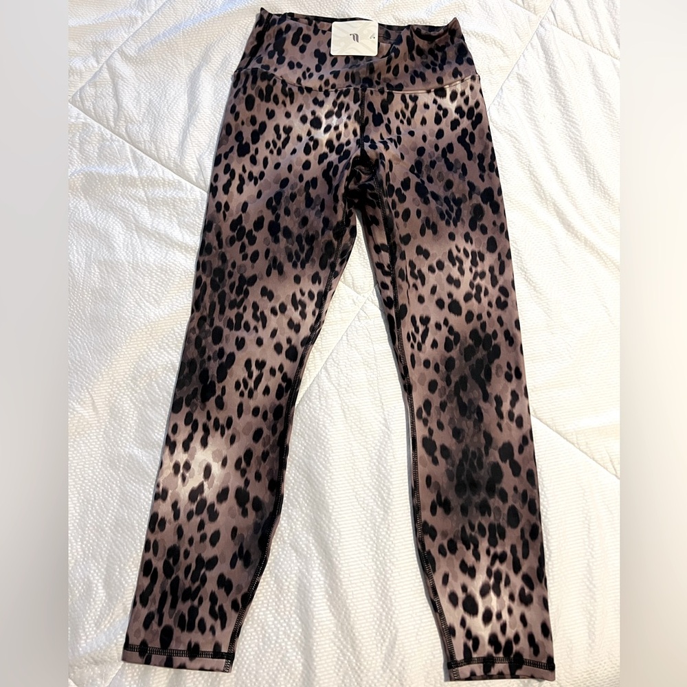 Fabletics Black and Brown Leopard Print Leggings